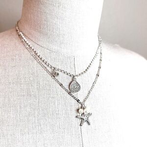 TOMMY BAHAMA Silver Starfish Necklace w Pearl & Crystal Accents | NWT​